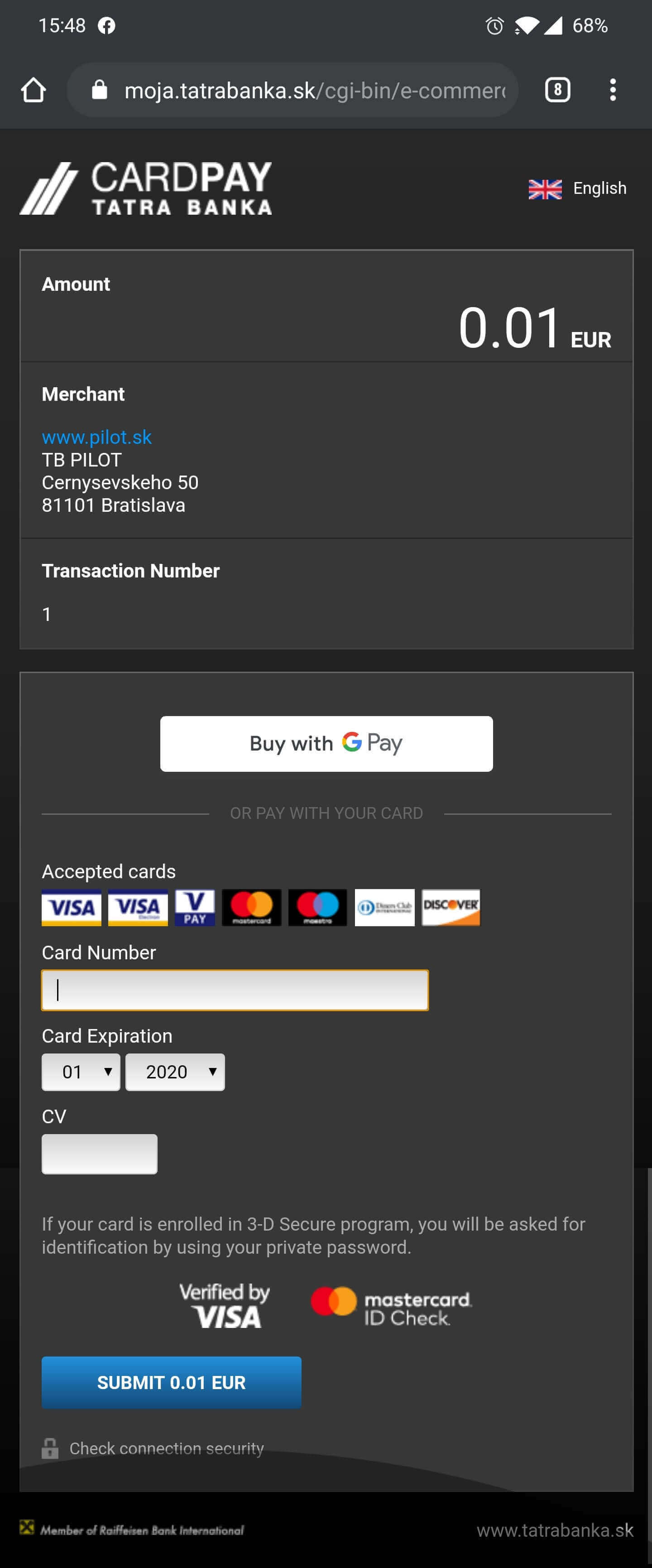 By using the CardPay payment gateway, you will automatically also be able to receive payments via Google Pay