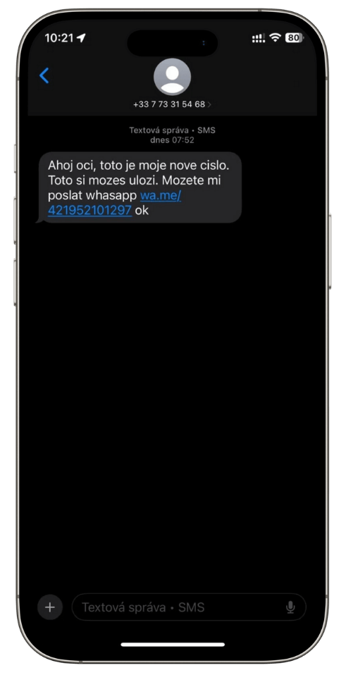 Komunikácia podvodníka s rodičom | Tatra banka podvodna komunikacia s rodičom