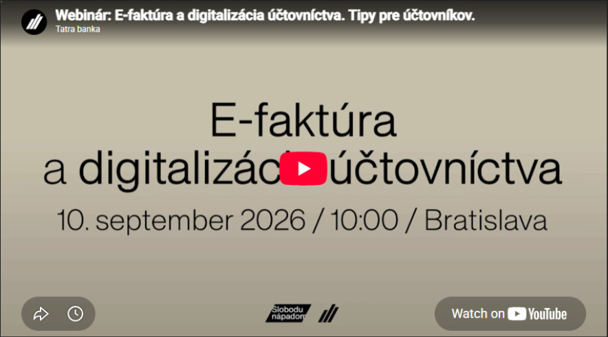 E-faktúra a digitalizácia účtovníctva. Tipy pre účtovníkov. | Tatra banka