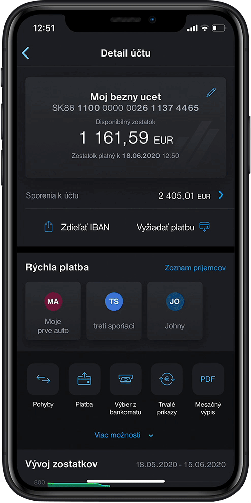 Vyžiadanie platby cez QR kód | Tatra banka