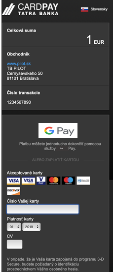 cardpay tatra banka platba