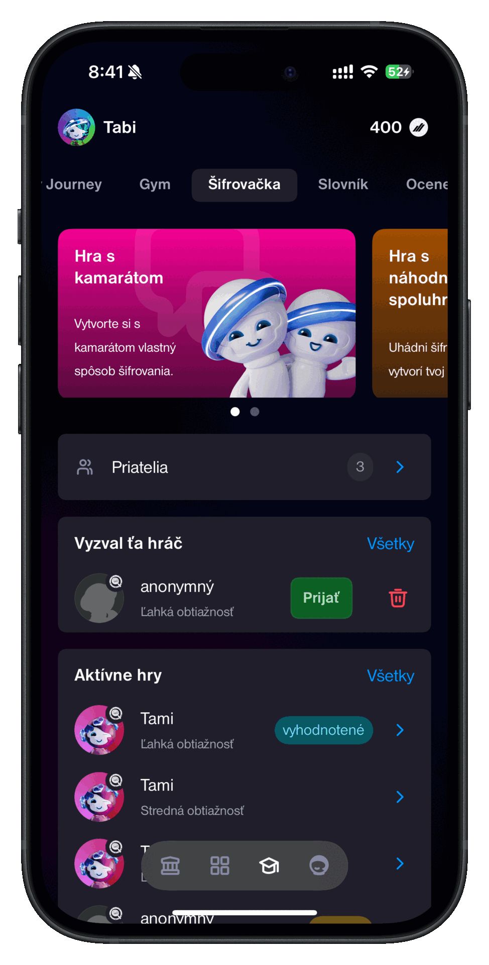 Možnosť hrať so spoluhráčom prináša ešte viac interaktivity a zábavy | Tatra banka