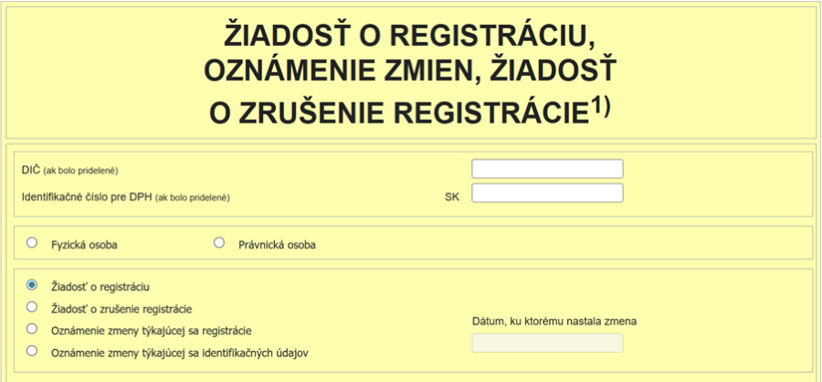 ziadost o registraciu