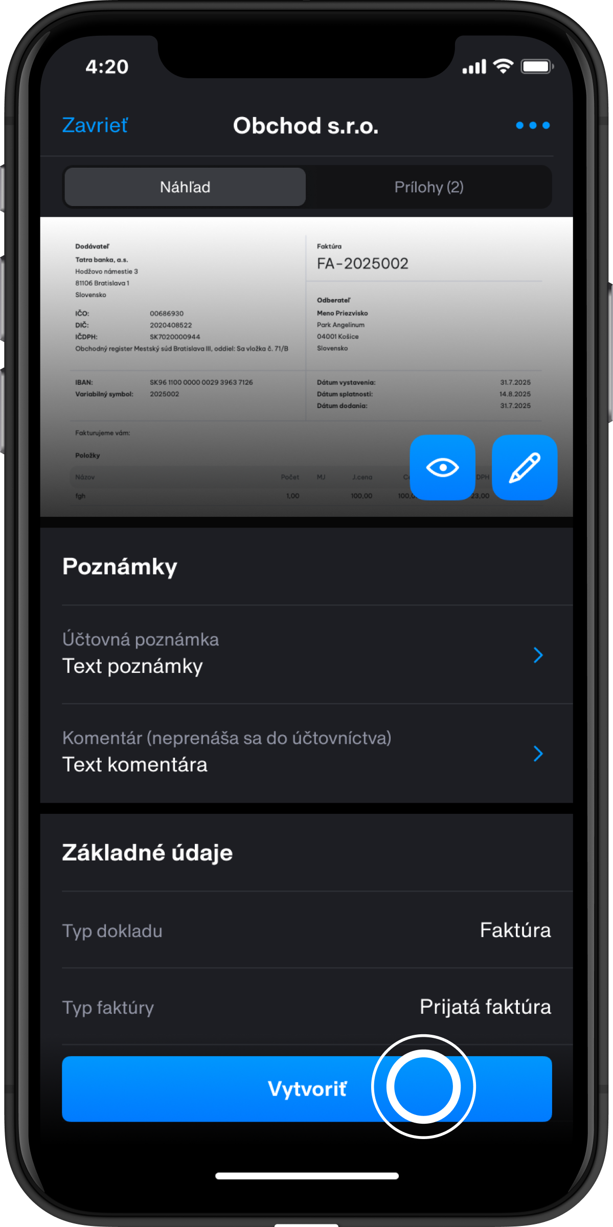 postup 8 Tatra banka