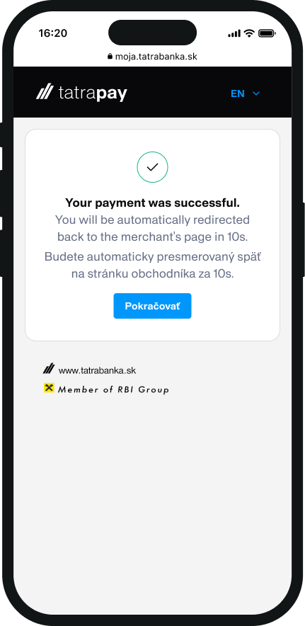 Payment result