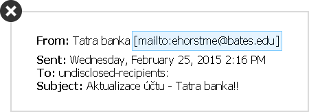 Adresa odosielateľa nie je štandardná | Tatra banka Adresa odosielateľa nie je štandardná