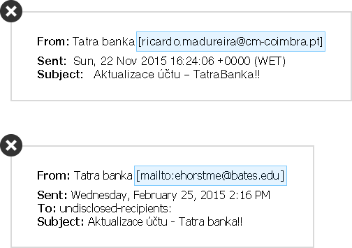 Obsahuje neznáme meno odosielateľa | Tatra banka Obsahuje neznáme meno odosielateľa