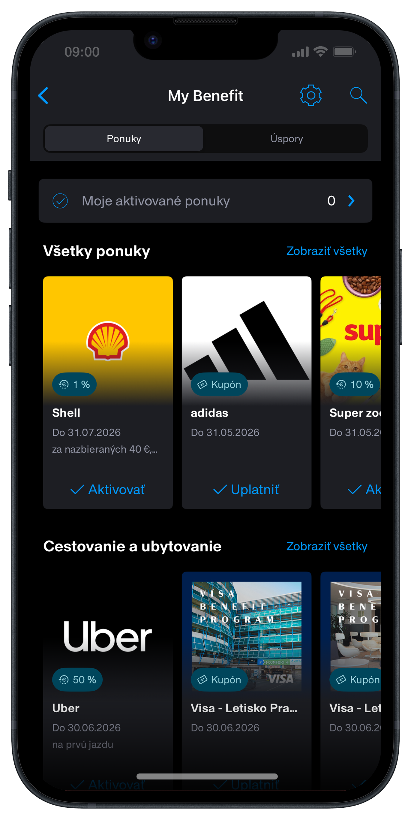 Aktuálnu ponuku zliav nájdete v aplikácii Tatra banka v časti My Benefit