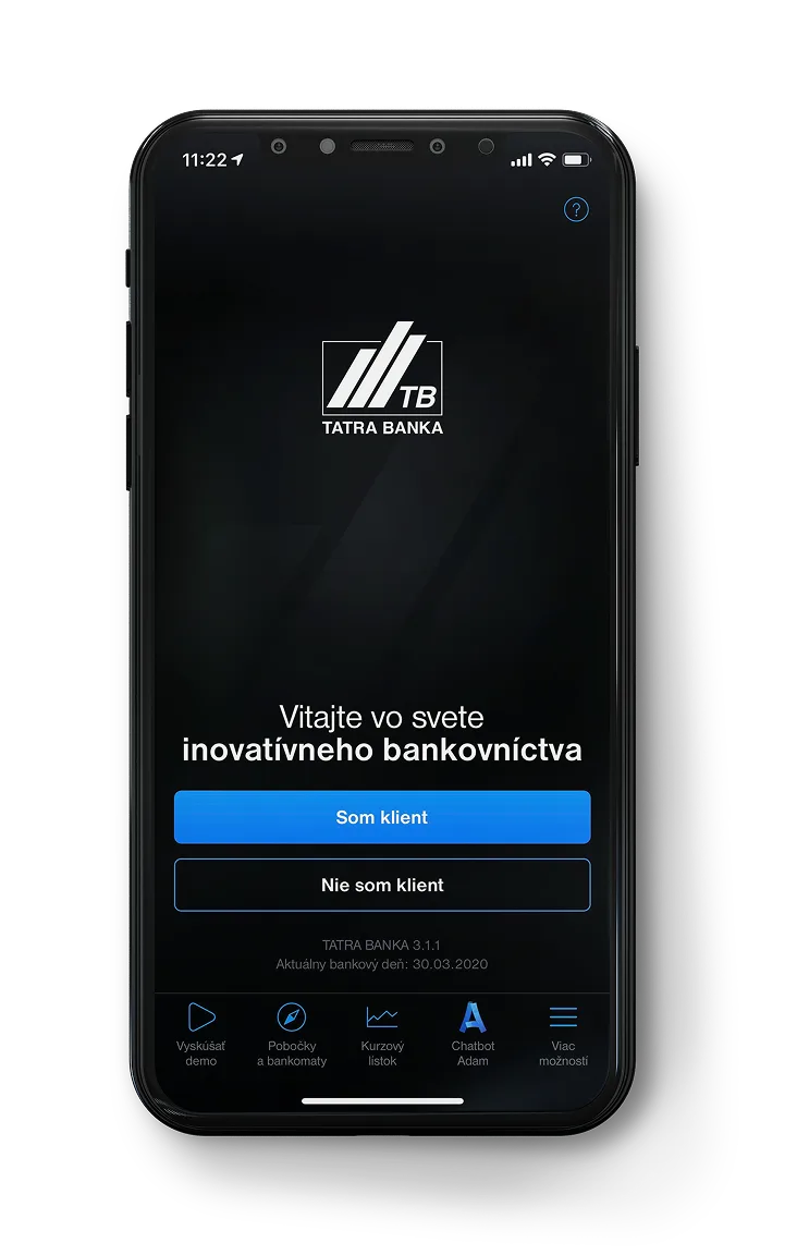 mobilná aplikácia Tatra banka krok 1