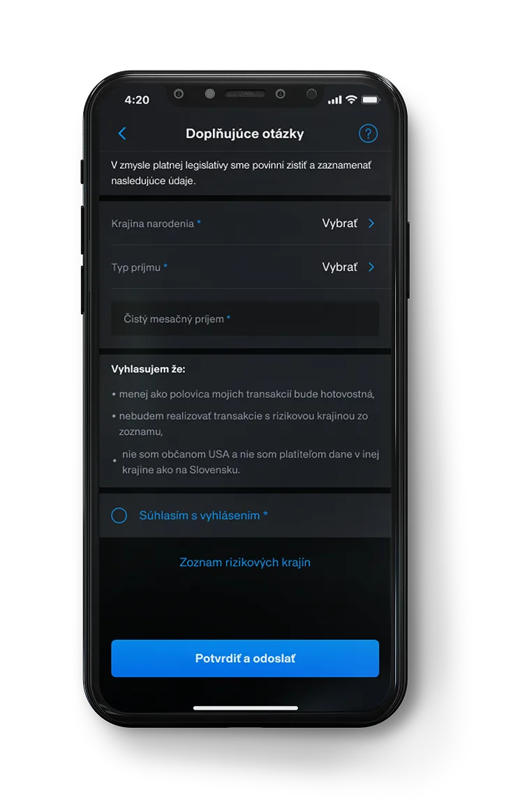 mobilná aplikácia Tatra banka krok 6